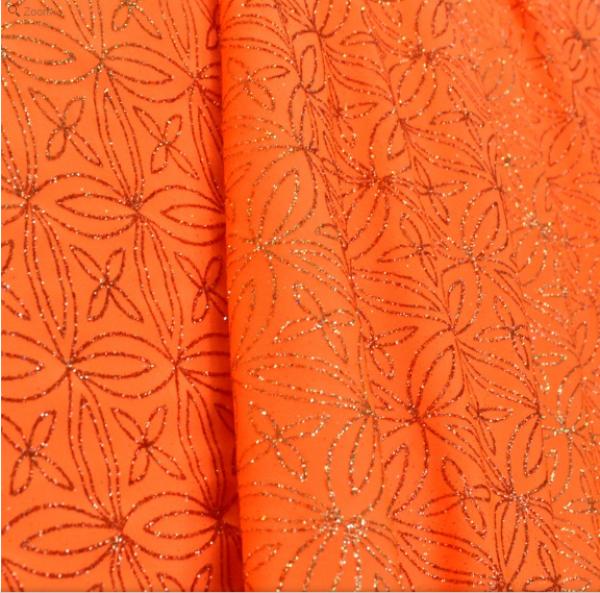 Lycra mit Glitter für Tanz- und Sportbekleidung - orange